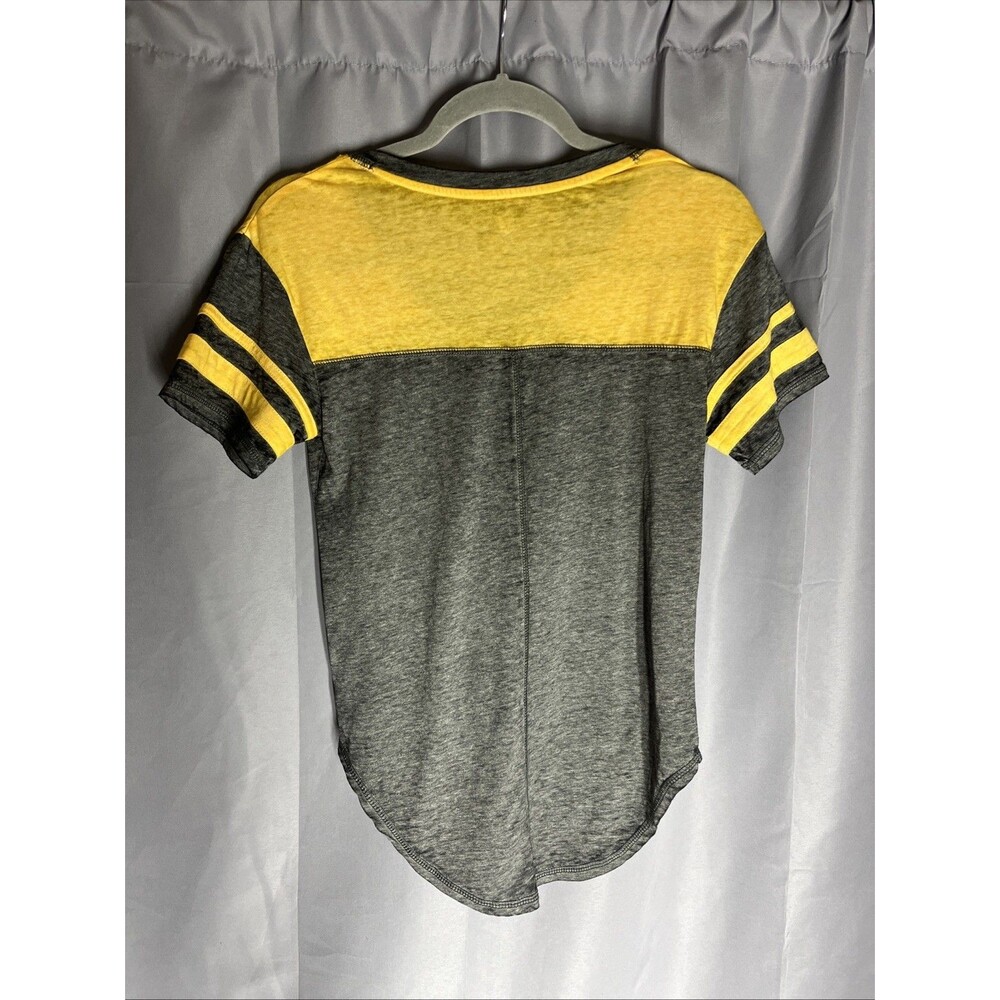NWT NFL Pittsburgh Steelers Women's Teen Grey Script V T-Shirt Tee Size Small - Picture 3 of 3